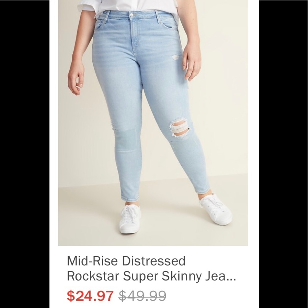 Light Wash Rockstar Skinny Jeans NWT